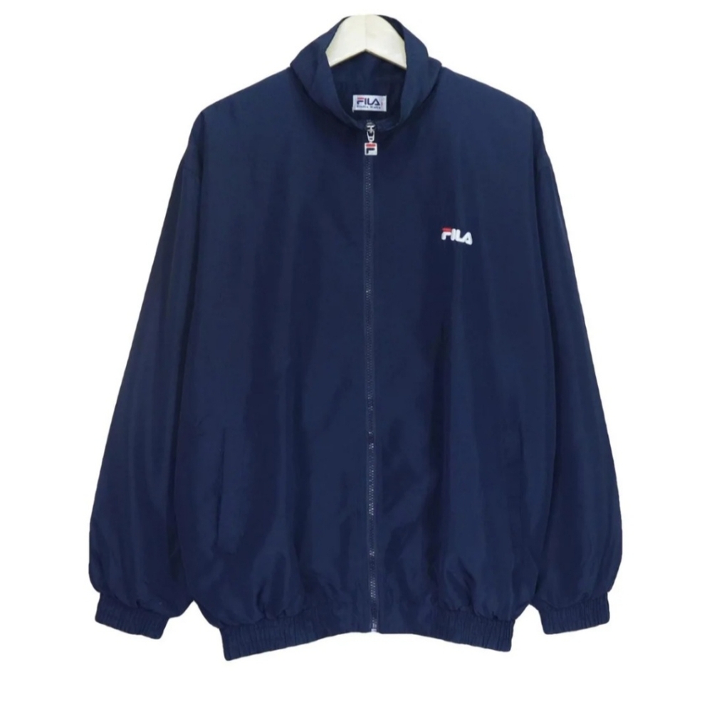 Vintage Fila Navy Blue Windbreaker Track Jacket Size M, Nineties Jacket